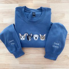 New 2025 Custom Pet Portrait Shirt – Sweatshirt | Personalized Embroidered Gift for Pet Lovers