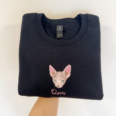 New 2025 Custom Pet Portrait Shirt – Sweatshirt | Personalized Embroidered Gift for Pet Lovers