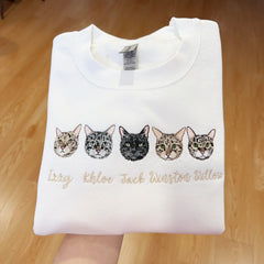 New 2025 Custom Pet Portrait Shirt – Sweatshirt | Personalized Embroidered Gift for Pet Lovers