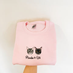 New 2025 Custom Pet Portrait Shirt – Sweatshirt | Personalized Embroidered Gift for Pet Lovers