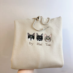 New 2025 Custom Pet Portrait Shirt – Sweatshirt | Personalized Embroidered Gift for Pet Lovers