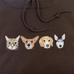 Custom Pet Portrait Shirt – Hoodie | Personalized Embroidered Gift for Pet Lovers