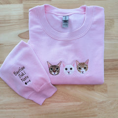 Custom Pet Portrait Shirt – Sweatshirt | Personalized Embroidered Gift for Pet Lovers