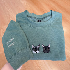 Custom Pet Portrait Shirt – Sweatshirt | Personalized Embroidered Gift for Pet Lovers