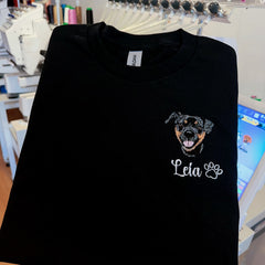 New 2025 Custom Pet Portrait Shirt – Sweatshirt | Personalized Embroidered Gift for Pet Lovers
