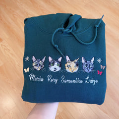 Custom Pet Portrait Shirt – Hoodie | Personalized Embroidered Gift for Pet Lovers