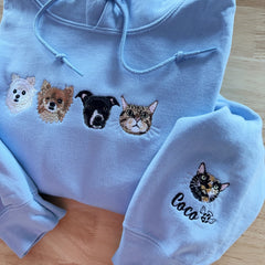 New 2025 Custom Pet Portrait Shirt – Sweatshirt | Personalized Embroidered Gift for Pet Lovers