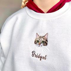 New 2025 Custom Pet Portrait Shirt – Sweatshirt | Personalized Embroidered Gift for Pet Lovers