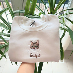 New 2025 Custom Pet Portrait Shirt – Sweatshirt | Personalized Embroidered Gift for Pet Lovers