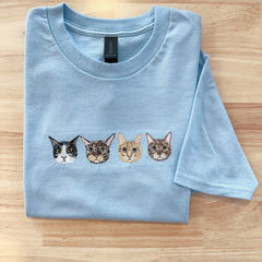 Custom Pet Portrait Shirt – T-shirt | Personalized Embroidered Gift for Pet Lovers