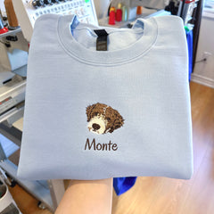 New 2025 Custom Pet Portrait Shirt – Sweatshirt | Personalized Embroidered Gift for Pet Lovers