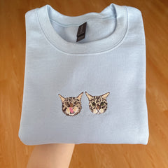 New 2025 Custom Pet Portrait Shirt – Sweatshirt | Personalized Embroidered Gift for Pet Lovers