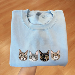 Custom Pet Portrait Sweatshirt | Personalized Embroidered Gift